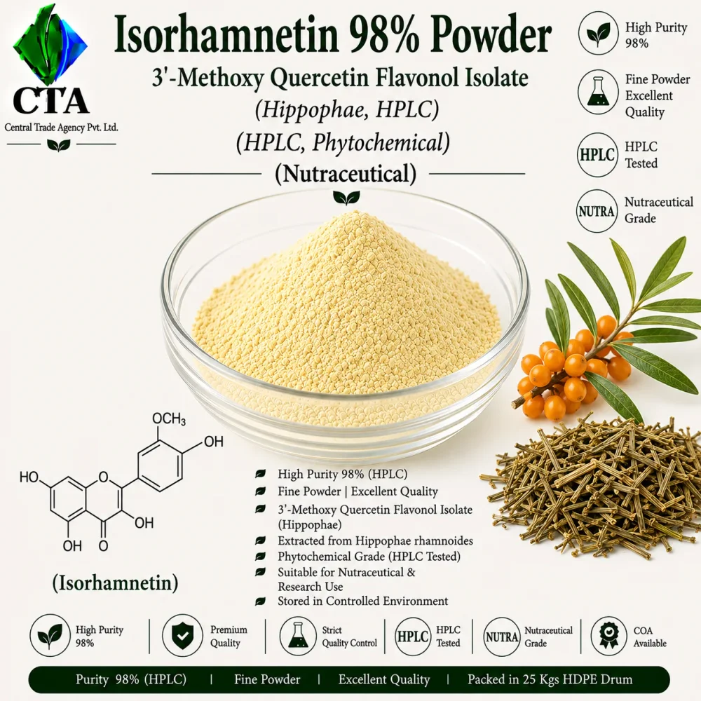 Isorhamnetin 98% Powder API Intermediate - Chemicals & Raw Materials by Central Trade Agency Pvt. Ltd.