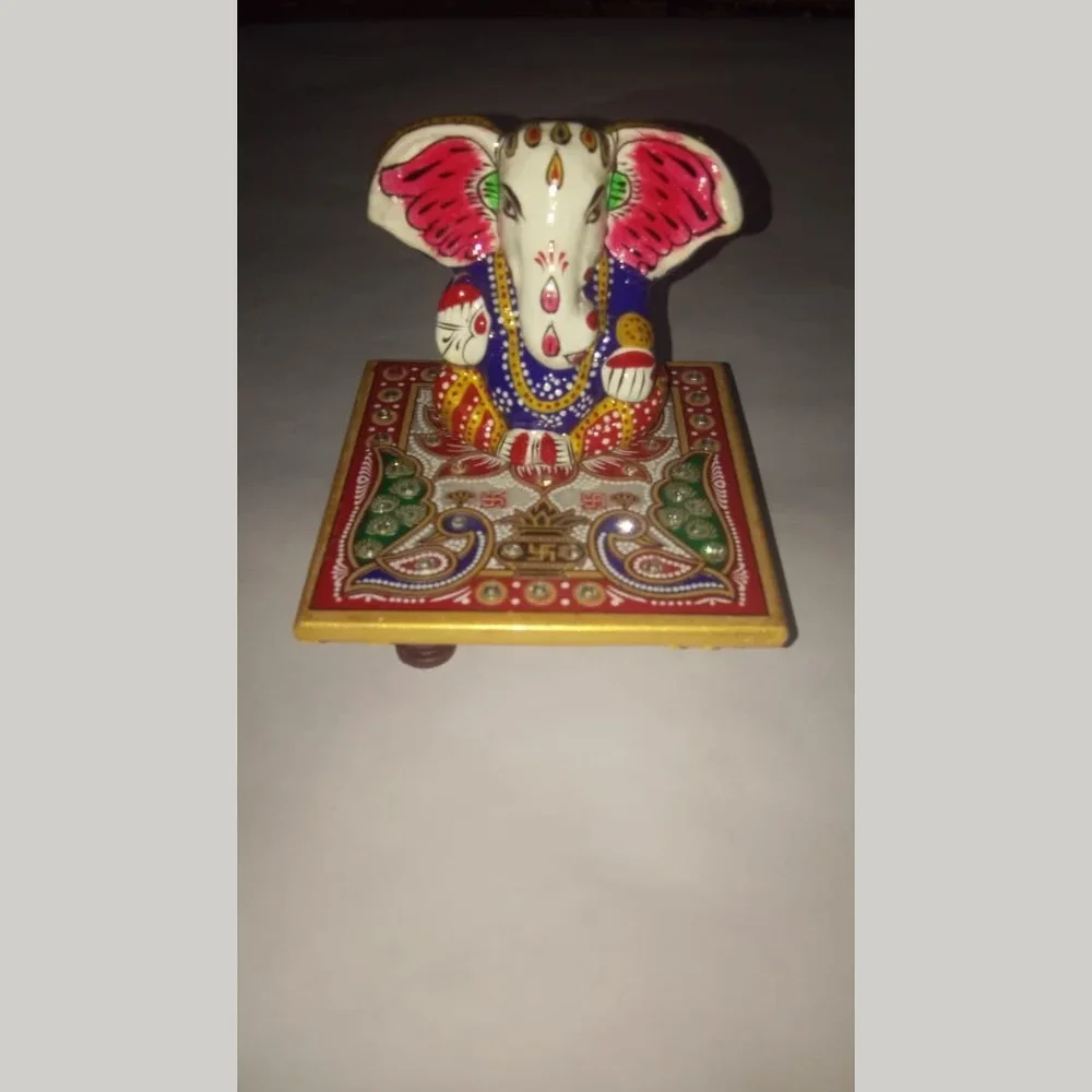 Metal Handicraft Ganesh Chowki Showpiece - Handicrafts & Gifts by Lav Craft