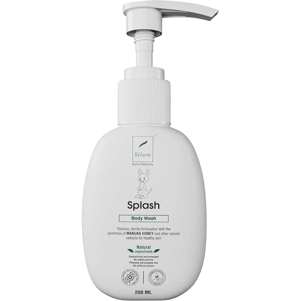 Velura Splash Baby Body Wash with Manuka Honey, 200ml - Beauty & Personal Care by V M Organics