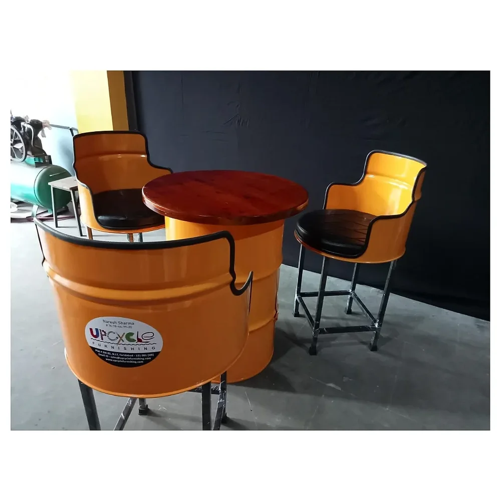 Outdoor Armchair and Standing Table Set - Furniture & Interiors by Upcycle Furnishing India