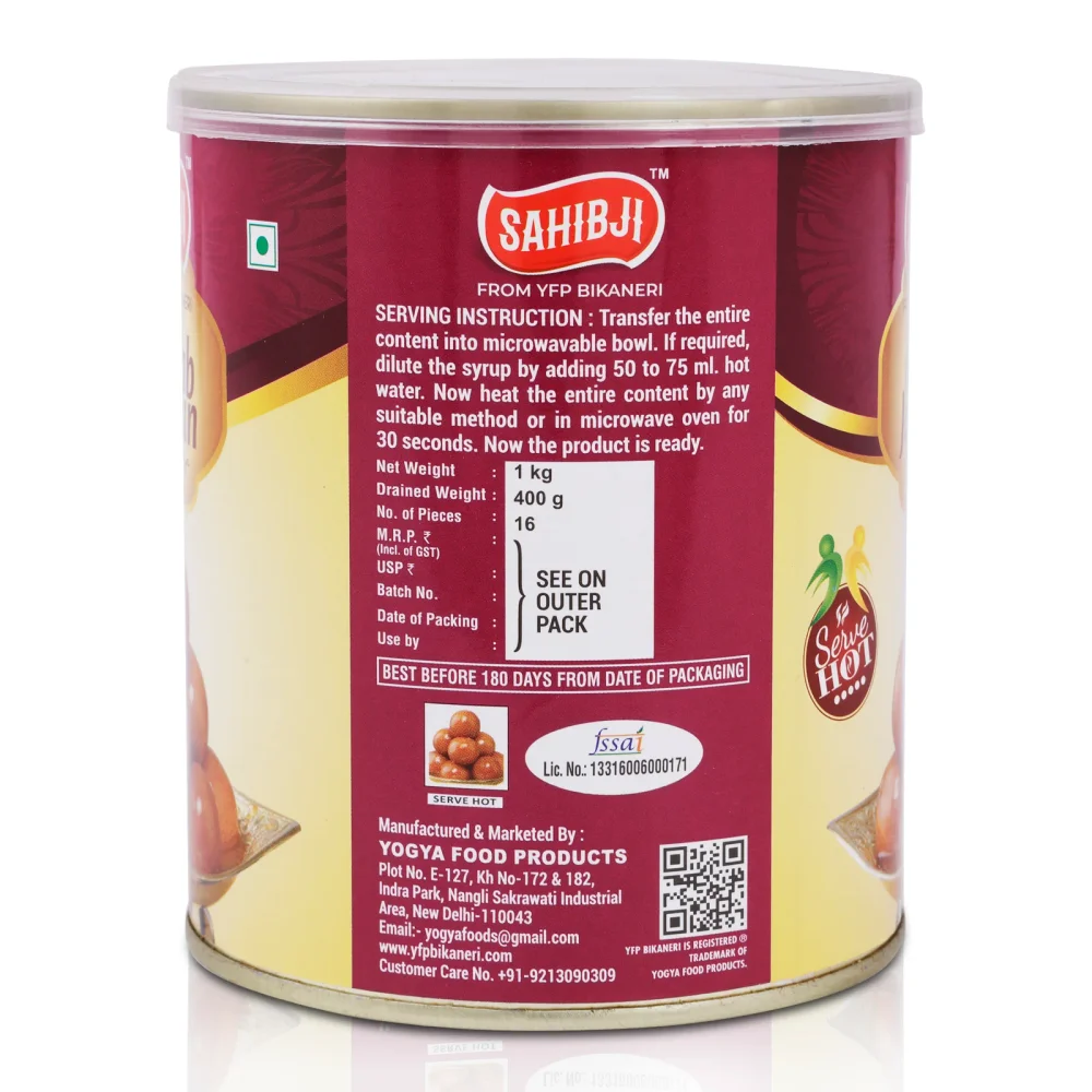 YFP Bikaneri Gulab Jamun 1 Kg - Food & Agriculture by Yogya Food Products