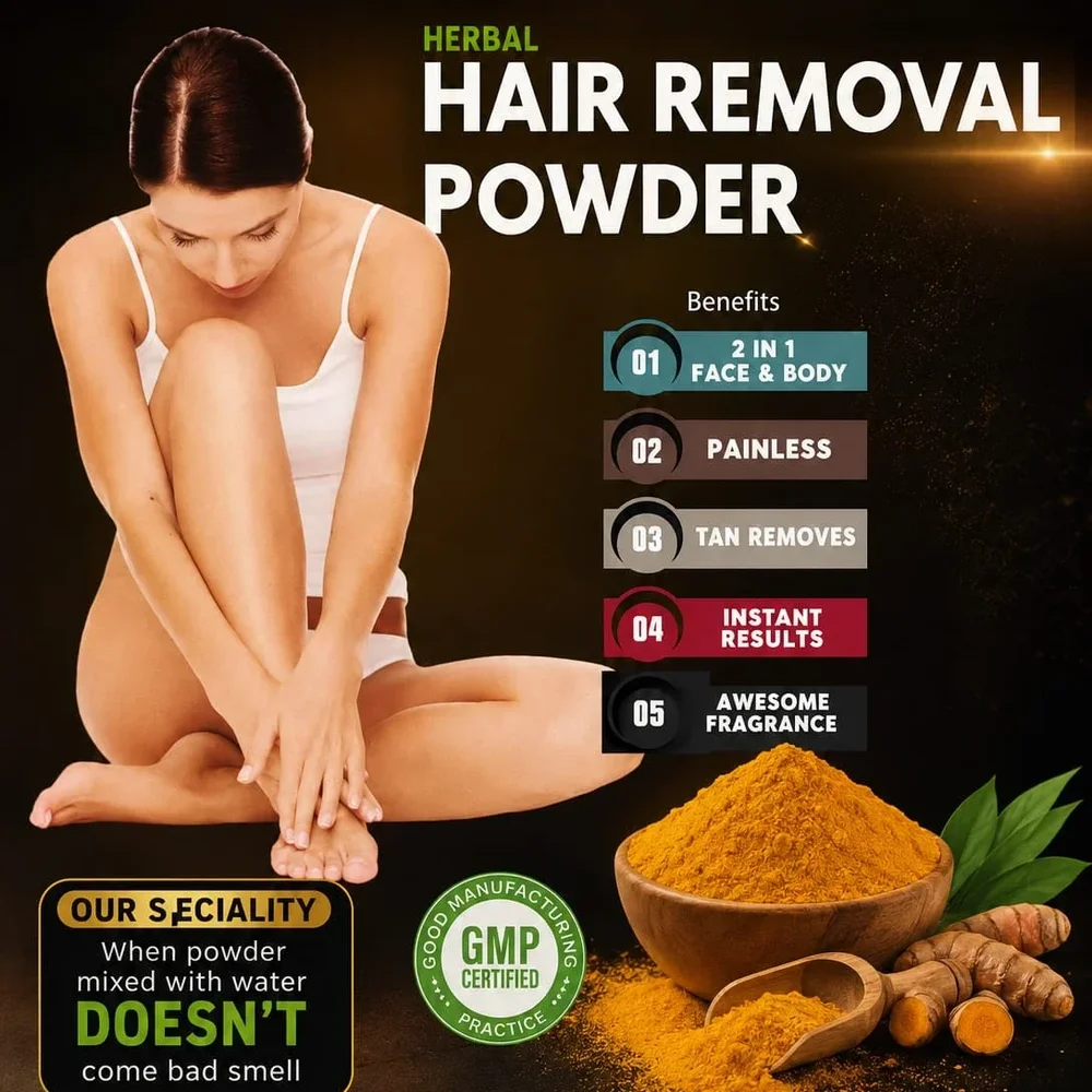 Herbal Ayurvedic Hair Removal Powder - Beauty & Personal Care by Akschan Herbals (OPC) Pvt. Ltd.