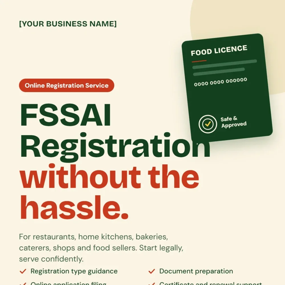 FSSAI Registration Service - Business & Professional Services by Krishna Consultancy Services