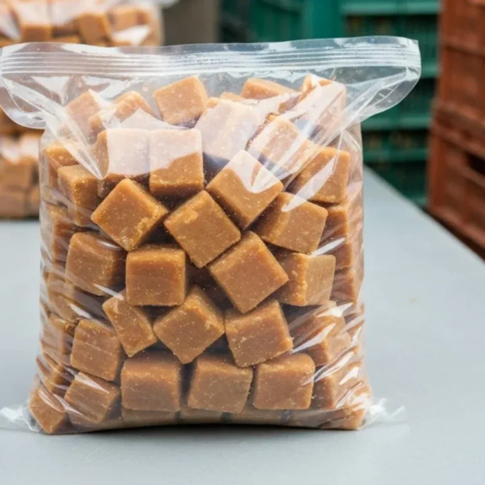 Sugarcane Dark Brown Jaggery Cubes - Food & Agriculture by Vitrai Exim