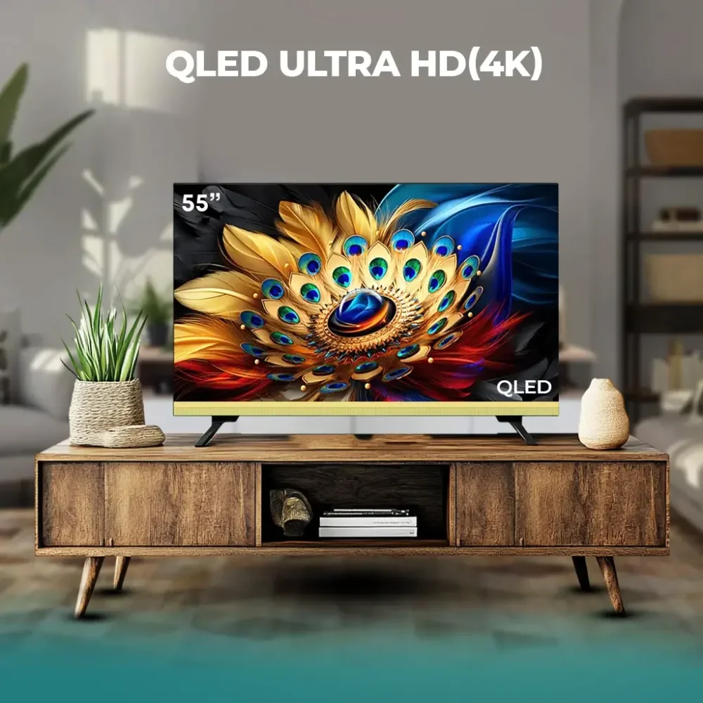 Gplus 55 Inch 4K Ultra HD QLED Google TV with Voice Control - Electronics & Electrical by Garuda Mart India Pvt. Ltd.