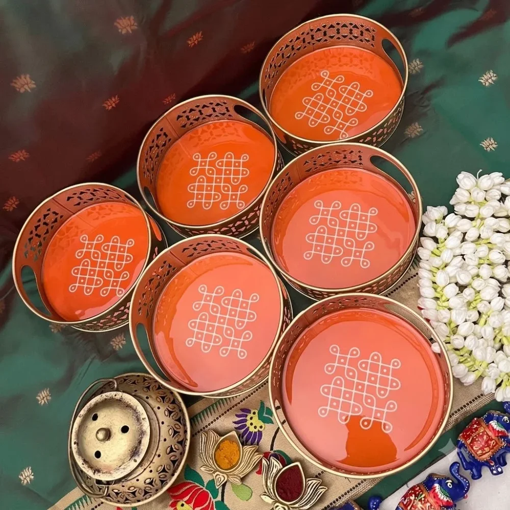 Stylish Metal Trays - Home & Kitchen by Aykya Boutique