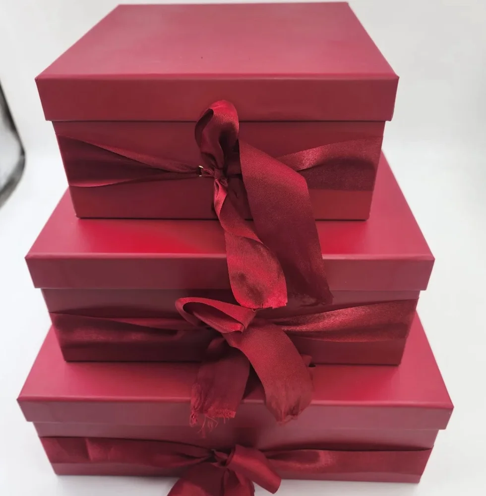 Rigid Cardboard Gift Box with Satin Ribbon Tie Closure - Packaging & Printing by Hindustan Handmade Paper Products