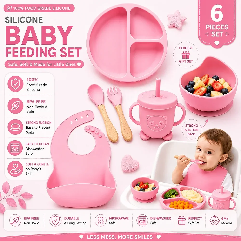Food Grade Silicone Feeding Set - Home & Kitchen by Zumm Essential