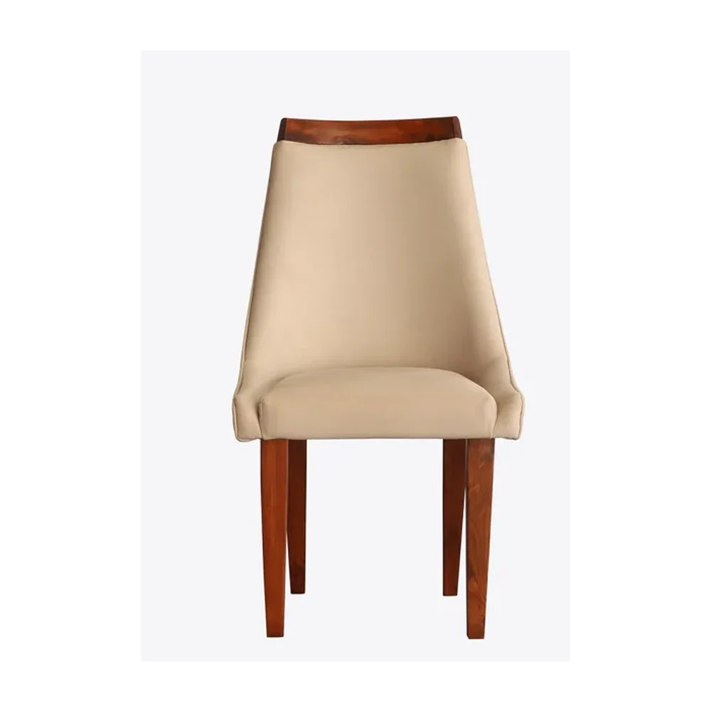 Upholstered High Back Wooden Leg Chair - Furniture & Interiors by Wooden Owl Design Pvt. Ltd.
