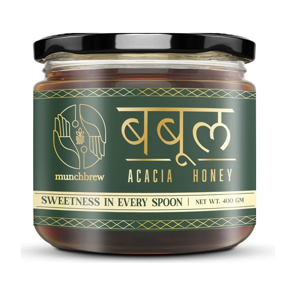 Munchbrew Acacia Babool Liquid Honey 400g Glass Jar - Food & Agriculture by Innoskape India Pvt. Ltd.