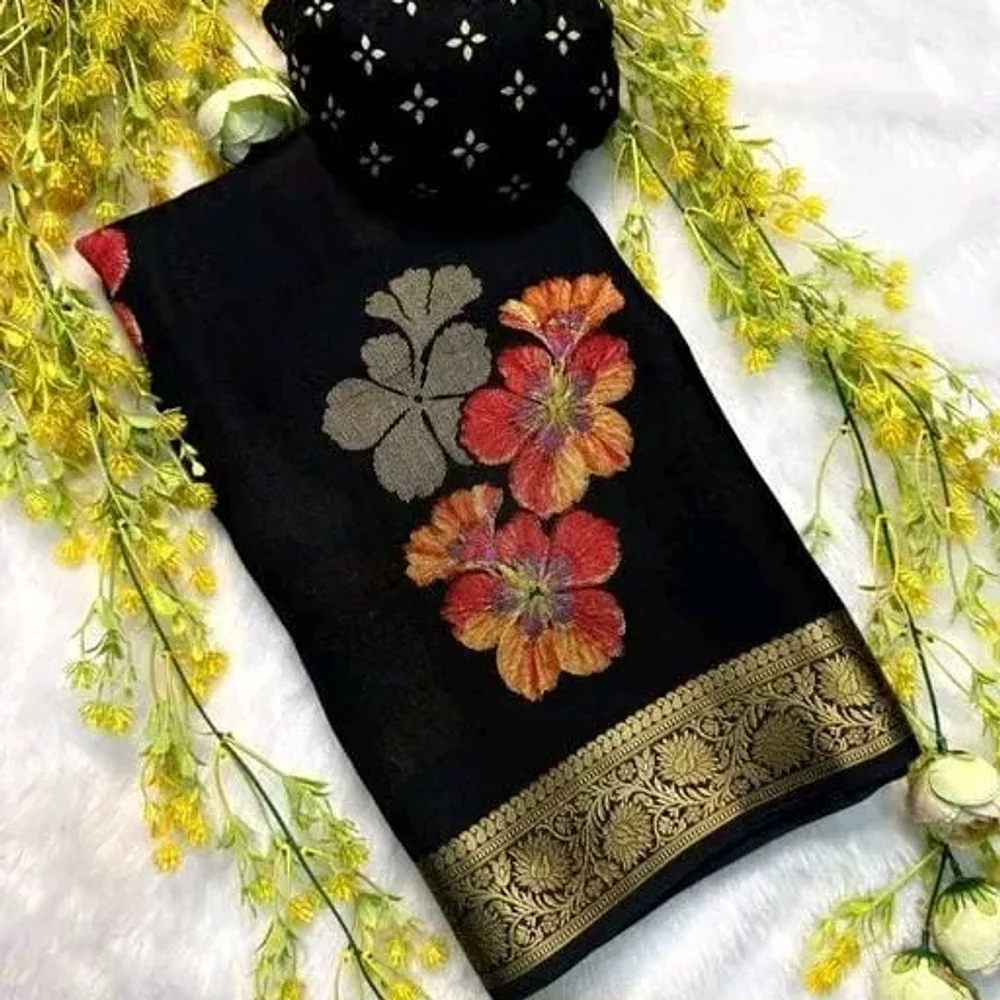 Silk Saree with Blouse Piece - Textiles & Apparel by Suman Traders