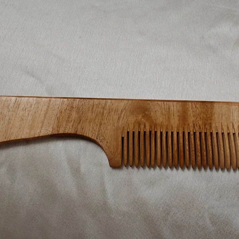Handcrafted Natural Neem Wood Comb - Beauty & Personal Care by Kkenterprise