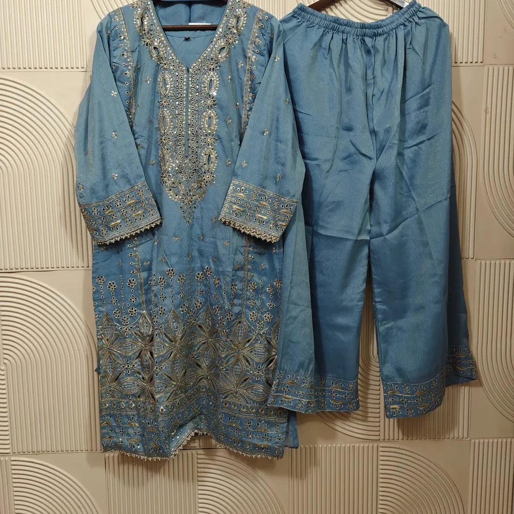 Embroidered Organza Silk Suit Set - Textiles & Apparel by Ayzel Pvt. Ltd.
