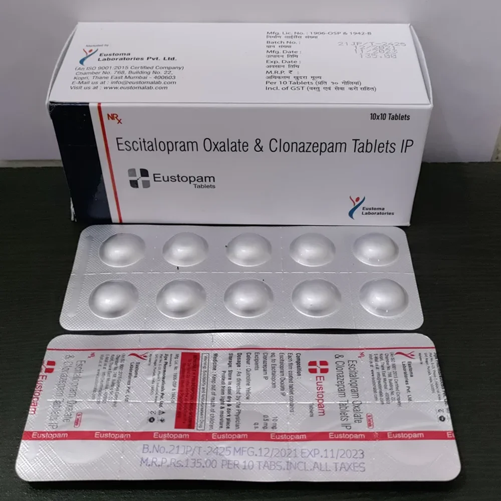 Eustopam Tablet (escitalopram Clonazepam) - Healthcare & Medical by Eustoma Laboratories Pvt. Ltd.