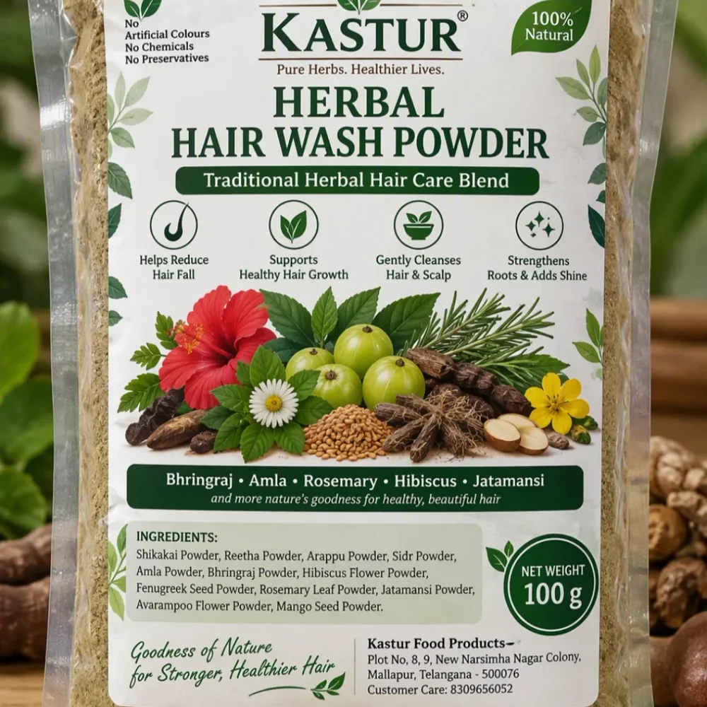 Kastur Natural Hair Wash Powder - Beauty & Personal Care by Kastur Food Products