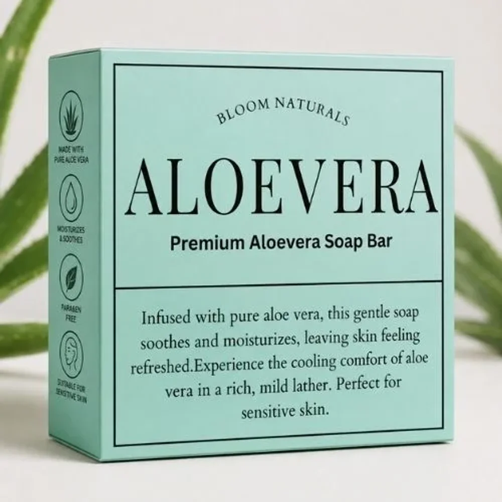 Natural Aloe Vera Bar Soap for Sensitive Skin - Beauty & Personal Care by Bloom Naturals