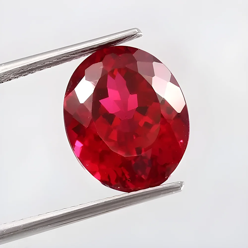 AAA+ Lab-Created Oval Red Ruby Gemstone - Gems & Jewelry by Adnan Gems Art