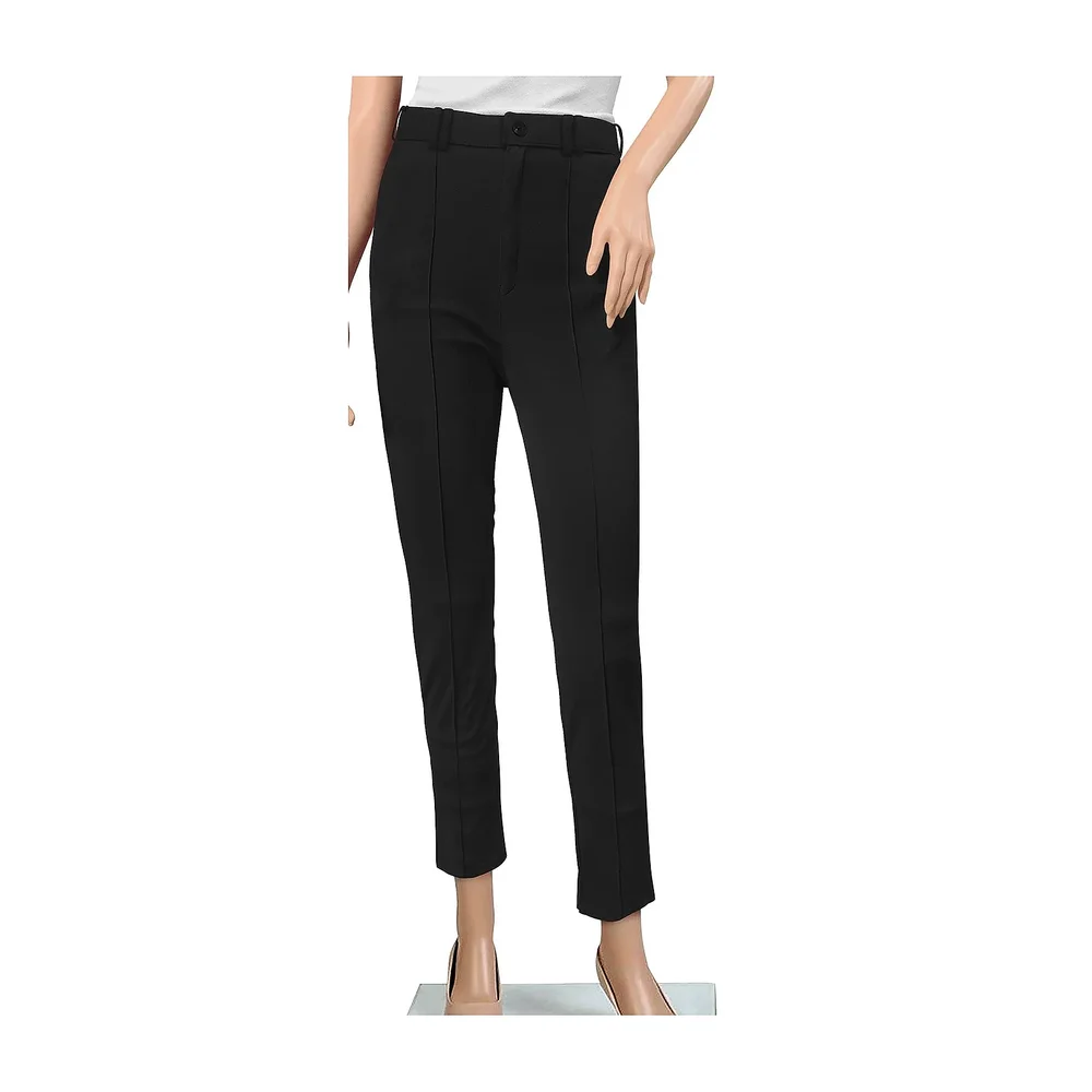 Polyester Solid Black Trousers (M) - Textiles & Apparel by Cara Exim