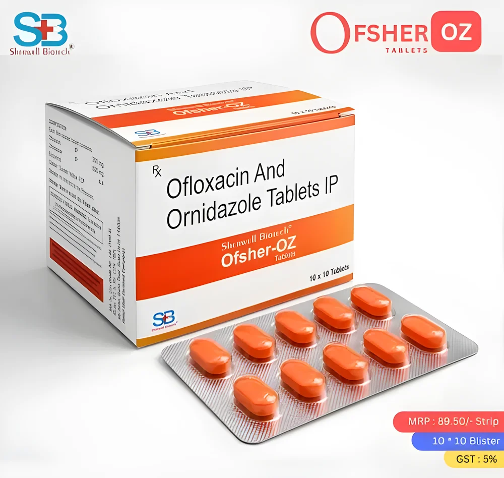 Ofloxacin Ornidazole Tablets ( Ofsher Oz ) - Healthcare & Medical by Sherwell Biotech
