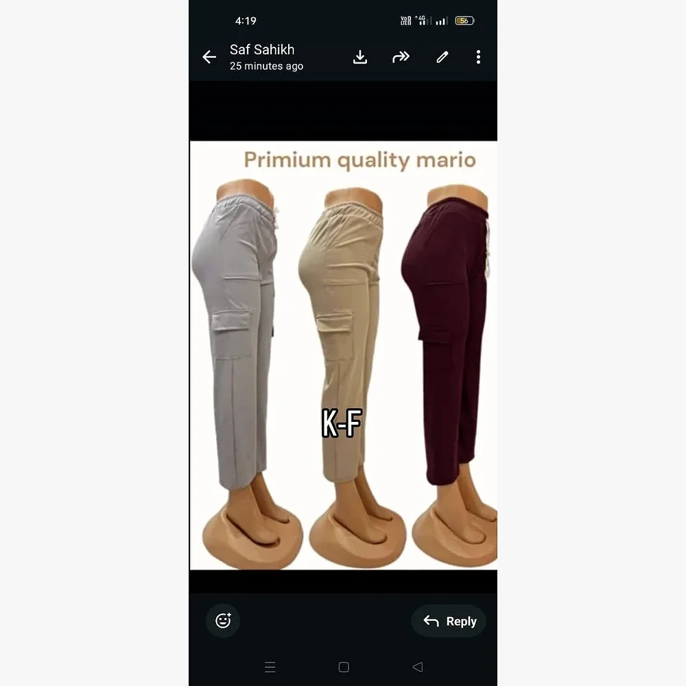 Cotton Blend Stretchable Pants - Textiles & Apparel by N B Mumbai Street