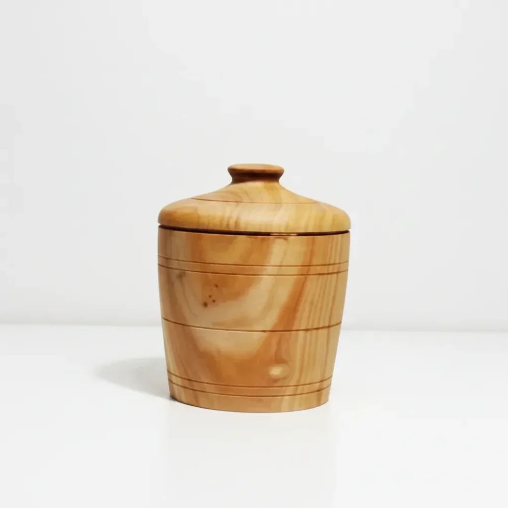 Handcrafted Acacia Wood Cylindrical Storage Canister - Home & Kitchen by Razvi Exports