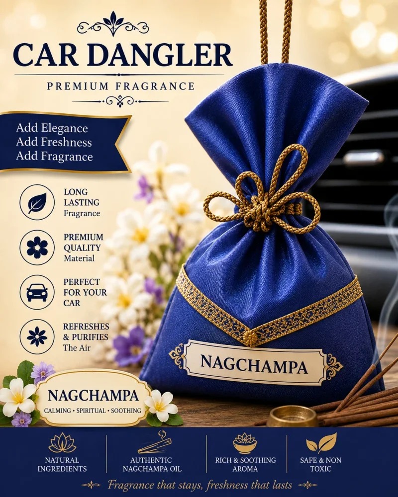 Nagchampa Floral Car Freshener Pouch - Automotive & Transport by Brigis Herbal Products