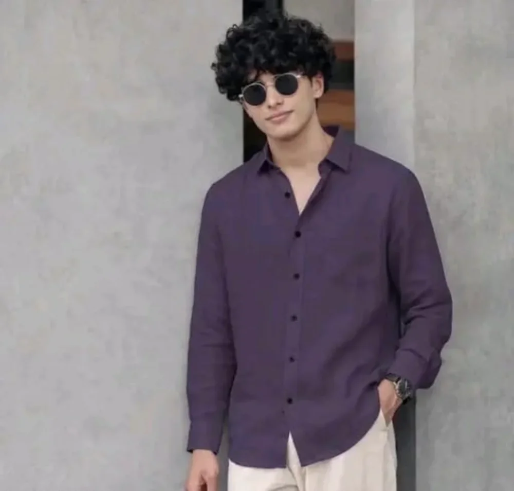 Mens Solid Full Sleeve Relaxed Fit Shirt - Textiles & Apparel by Trending Fashion