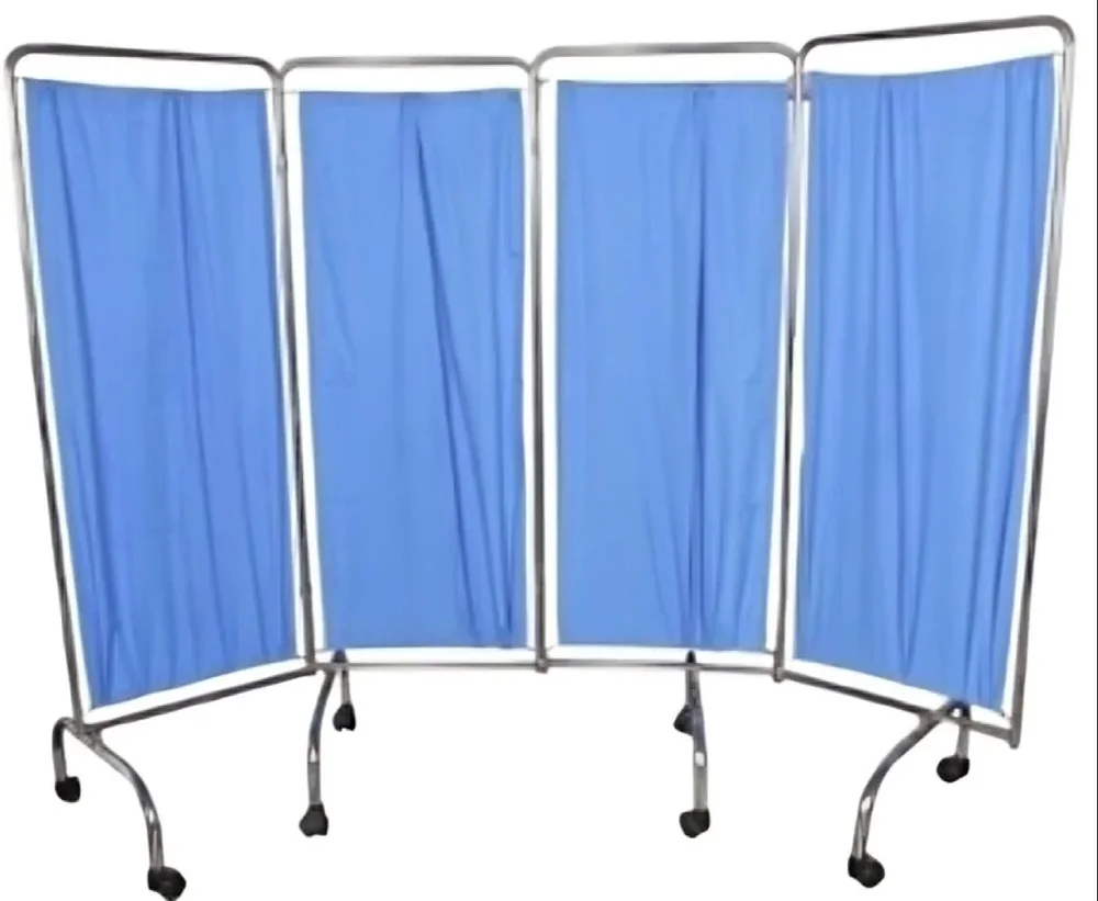 Mild Steel MI 2086 4-Fold Hospital Folding Screen with Curtain - Healthcare & Medical by Medicom International