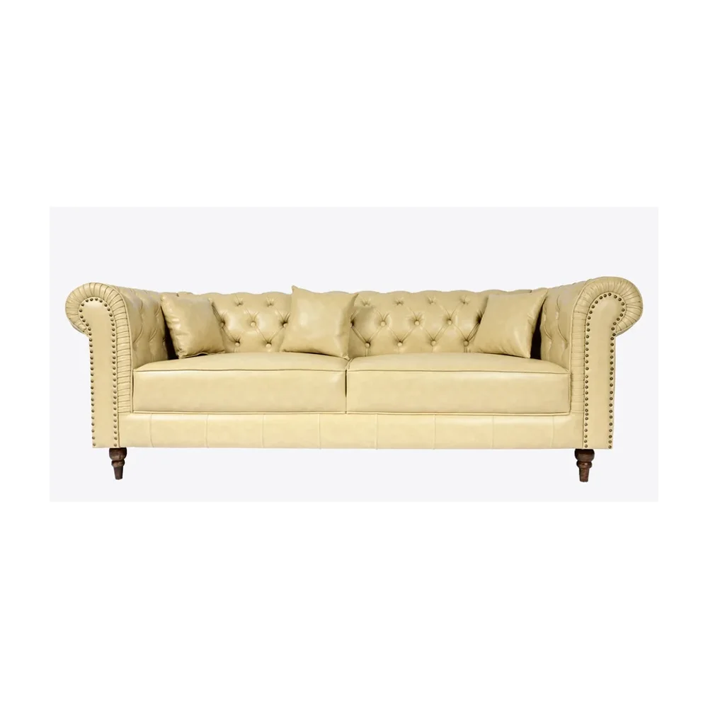 Chesterfield Sofa with Rolled Arms - Furniture & Interiors by Wooden Owl Design Pvt. Ltd.