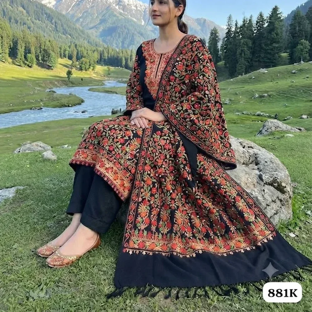 Embroidered Black Salwar Kameez Suit Set - Textiles & Apparel by Premium Collections