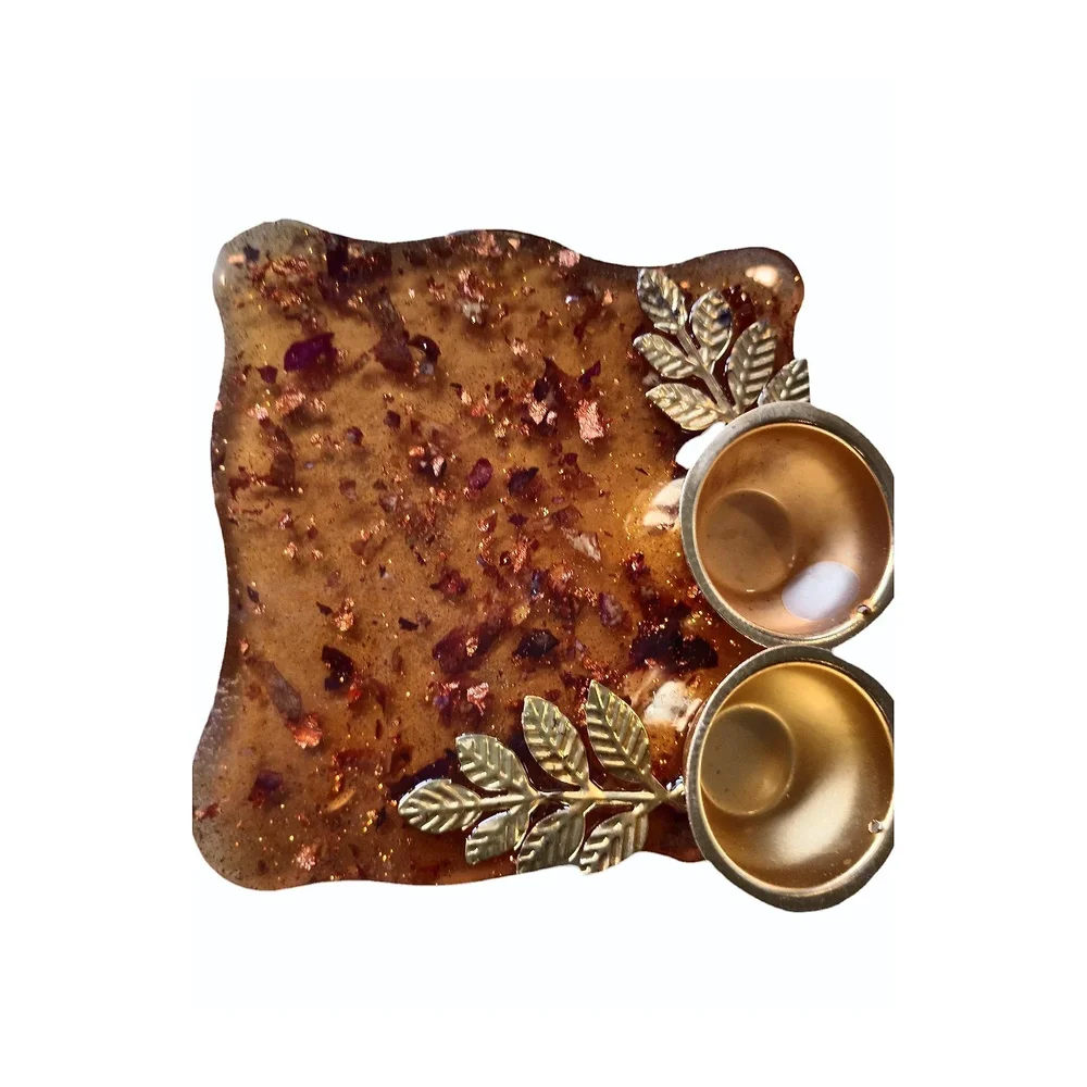 Resin Pooja Thali, 4 Inches - Handicrafts & Gifts by Kapishreshth Traders