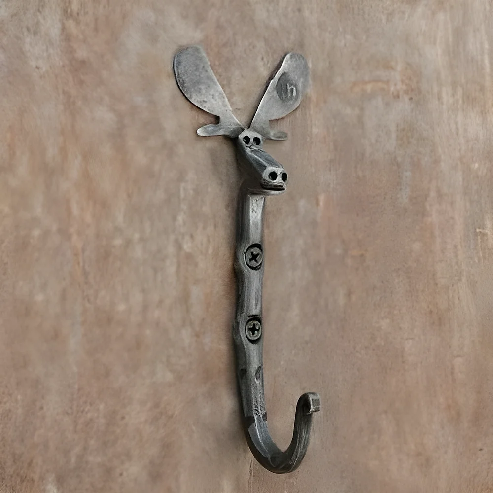 Hand Forged Iron Wall Mount Hook - Metals & Alloys by The Hardware Hut