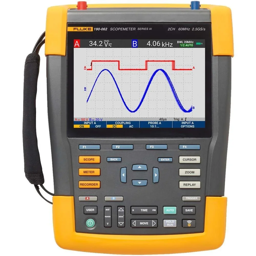Fluke 190 062 Iii 60 Mhz 2 Channel Scope Meter Test Tool - Electronics & Electrical by Autonex Security Systems