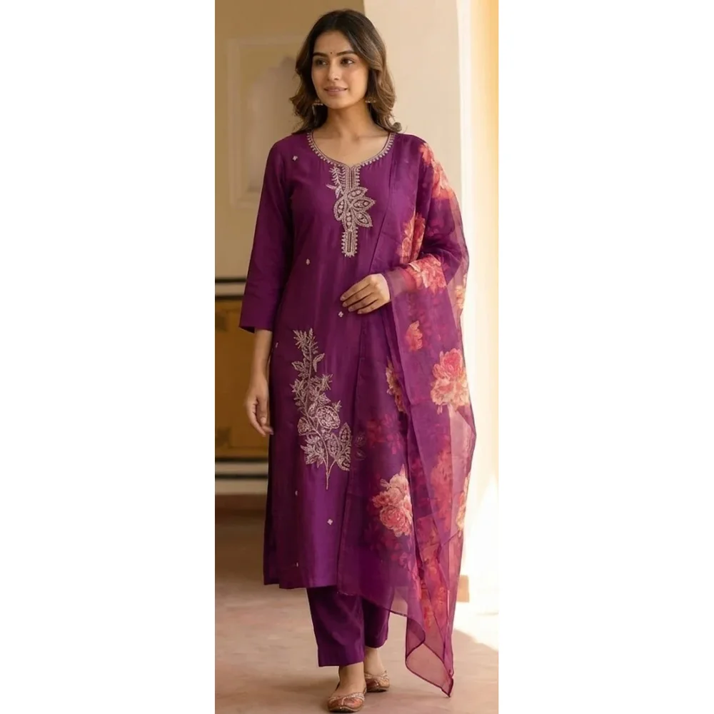 Handwork Printed Kurti Pant Set - Textiles & Apparel by Premium Collections