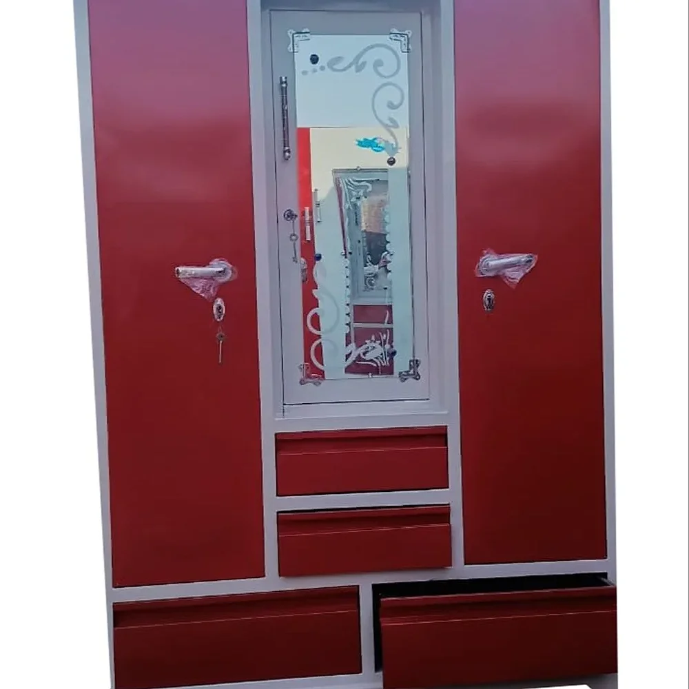 Triple Door Polished Red Almirah - Furniture & Interiors by M/S. Atika Safe