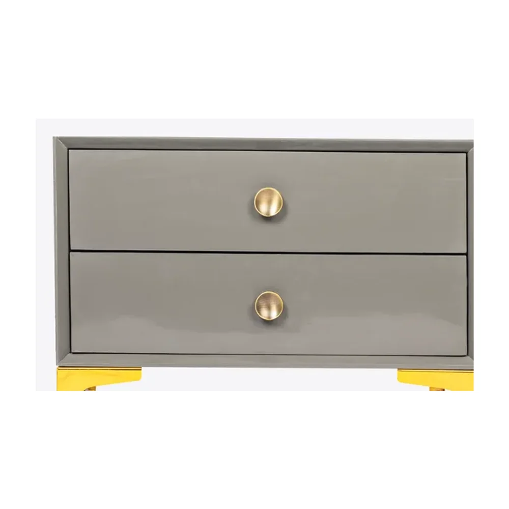 Brass Finish Nightstand Side Table - Furniture & Interiors by Wooden Owl Design Pvt. Ltd.