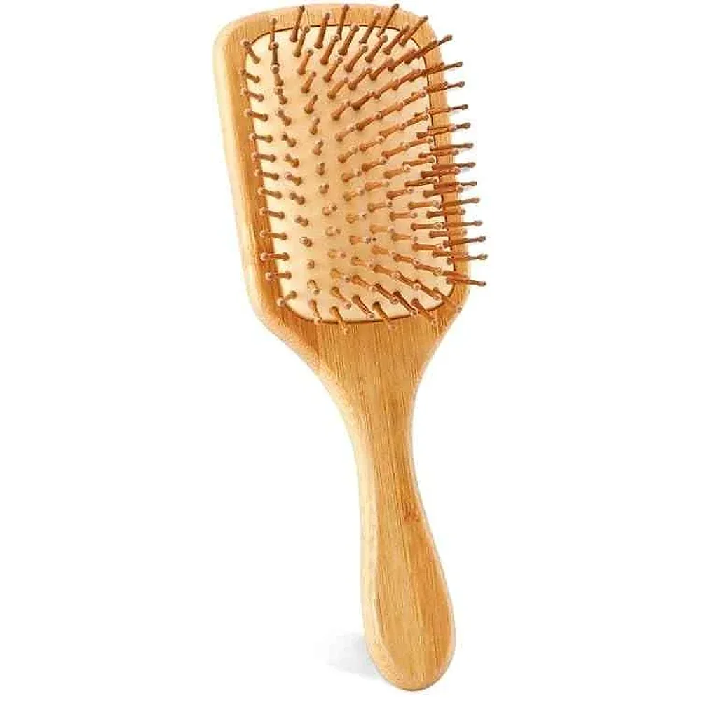 Bamboo Wood Pin Detangling Paddle Brush - Beauty & Personal Care by Kkenterprise