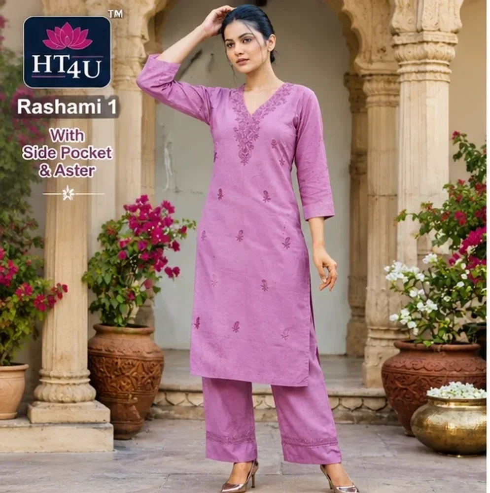 HT4U Rashami 1 Women's Embroidered Kurta Pant Set - Textiles & Apparel by Golden Eagle Fashion's Enterprises
