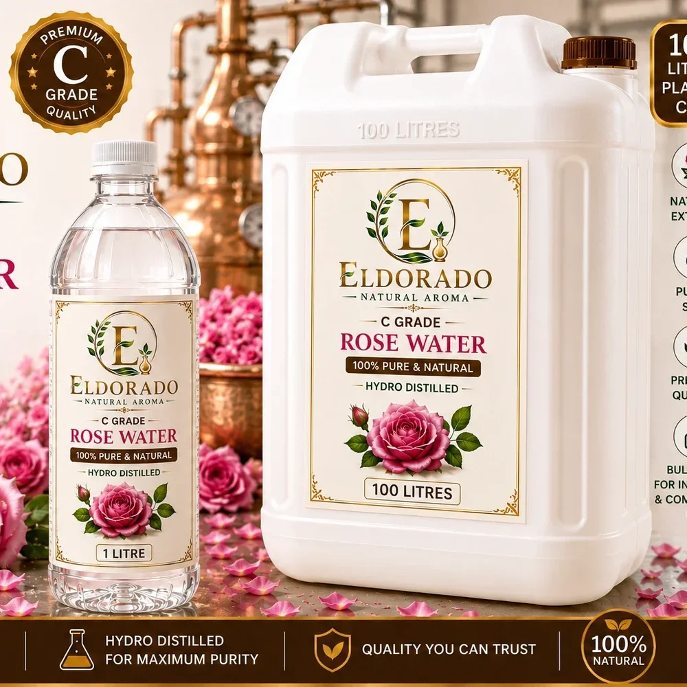 C Grade Hydro Distilled Rose Water for Bulk Industrial Use - Chemicals & Raw Materials by Eldarado Natural Aroma