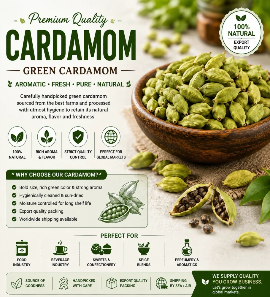 Green Cardamom for Supply - Food & Agriculture by VLS Enterprises