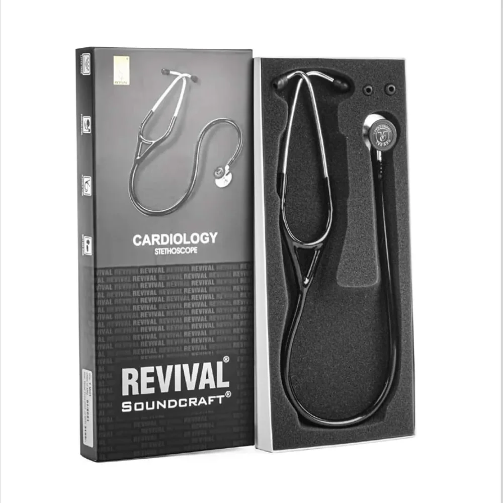 Revival Cardiology Soundcraft Stainless Steel Stethoscope Black - Healthcare & Medical by Accurate Surgicals