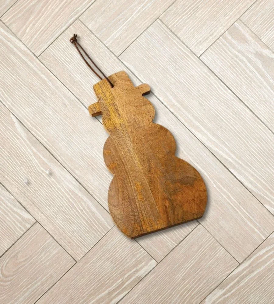 Acacia Wood Snowman Holiday Decor - Home & Kitchen by Razvi Exports