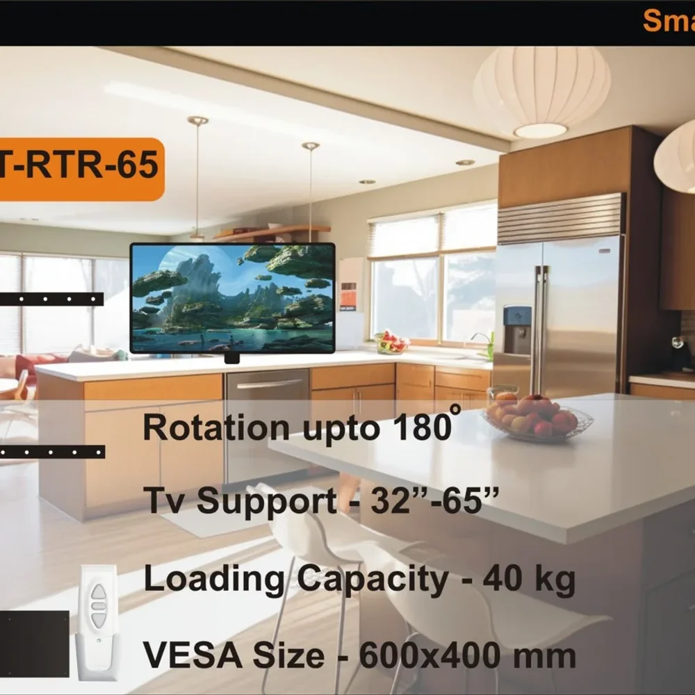 AUDIOVAN AVT-RTR-65 Metal TV Rotation Lift 32-65 Inch - Electronics & Electrical by Audiovan Tech Mumbai