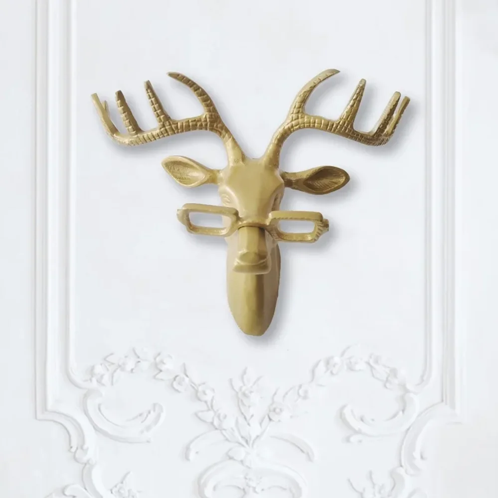 Cocovey Handcrafted High Gold Deer Head Wall Sculpture – Elegant Faux Animal Bust for Home Decor - Home & Kitchen by Orobe
