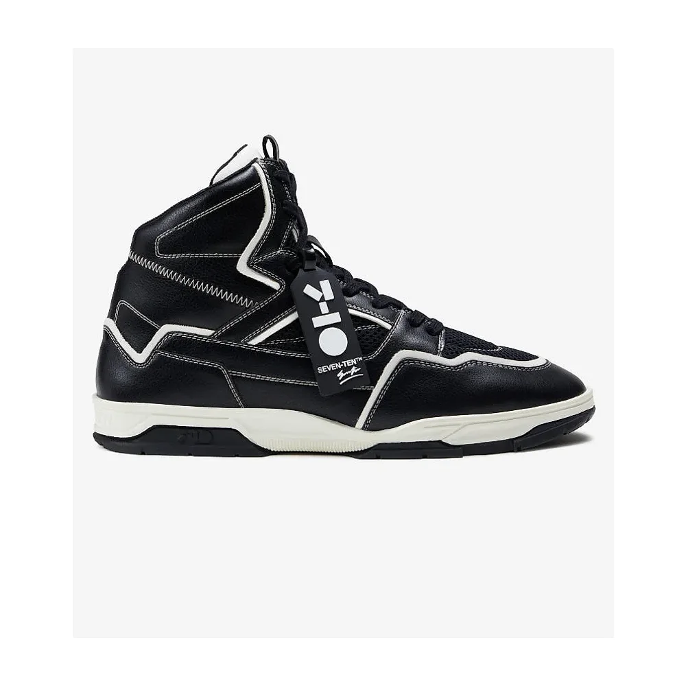 714 Black & White High-Top Sneakers - Footwear, Bags & Leather Goods by Disruptive Fashion Pvt. Ltd.