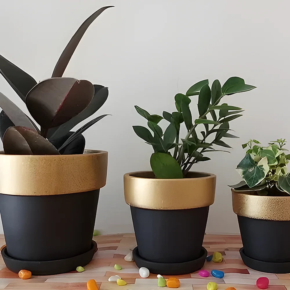 Clay Round Floor Mounted Flower Pot - Home & Kitchen by Cerra and Terra Home Decor
