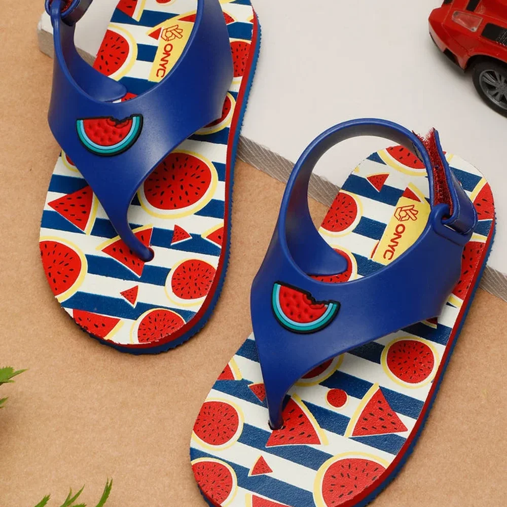 Unisex Navy Blue Adjustable Back-Strap Sandals - Footwear, Bags & Leather Goods by Parmar Brothers