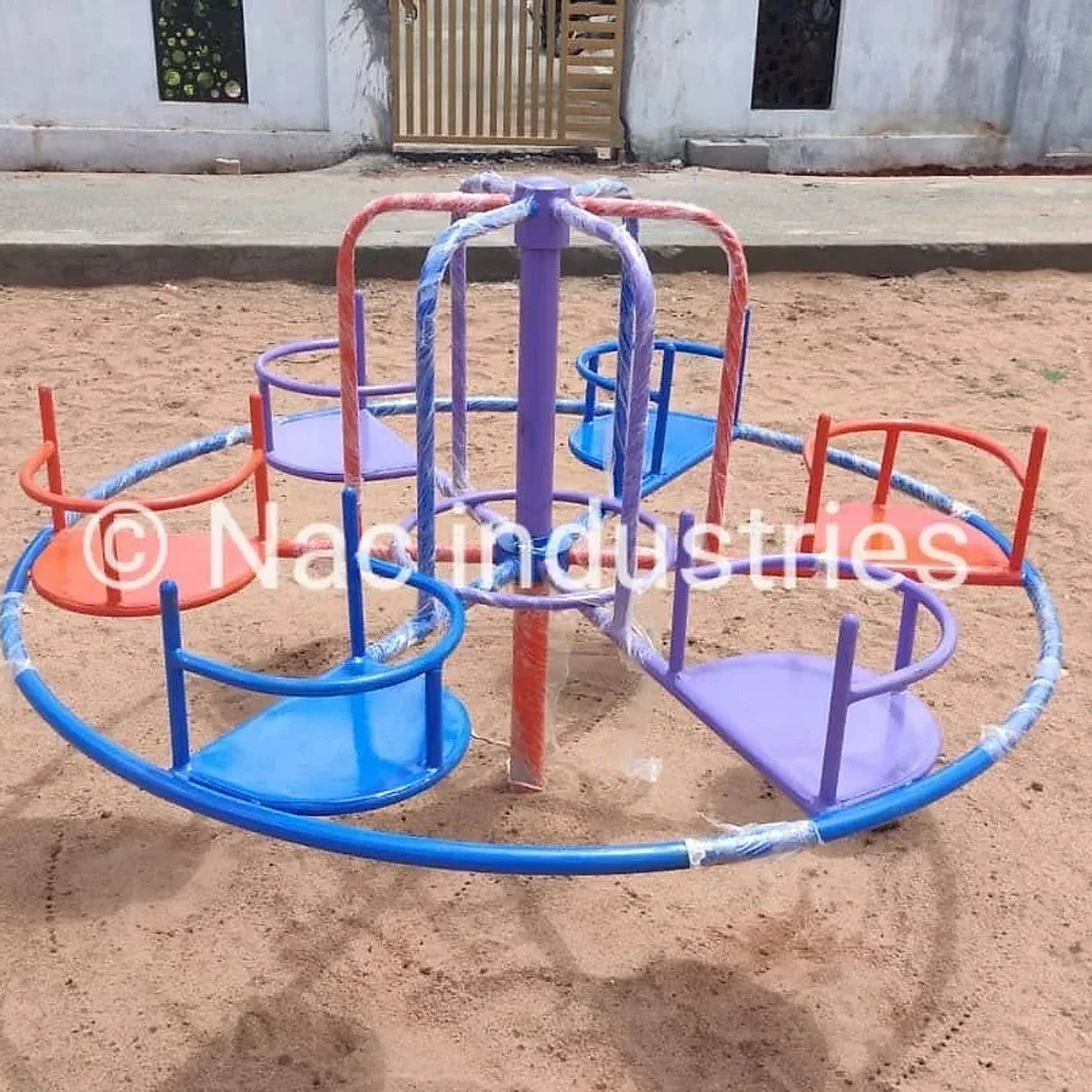 Kidsplay Mild Steel 6 Seater Merry Go Round, 5 ft Diameter - Sports, Toys & Games by Nac Industries