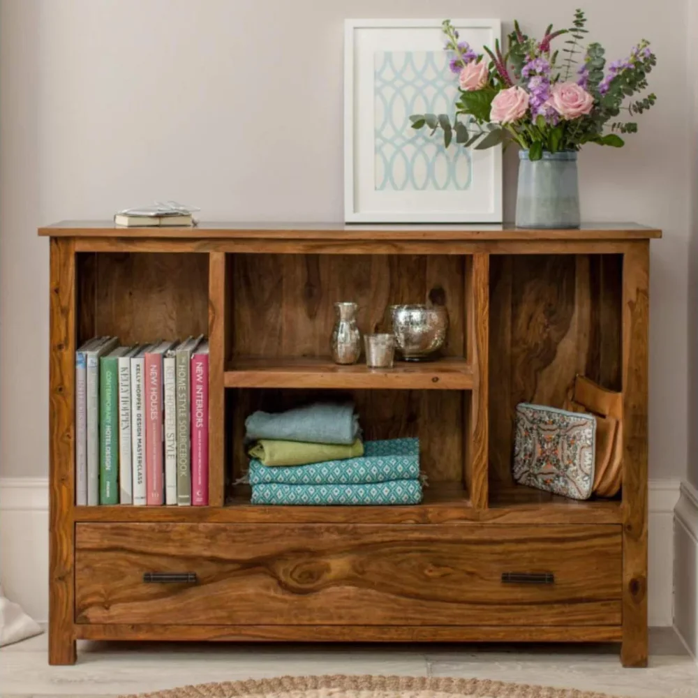 Solid Sheesham Wood Console Table with One Drawer - Furniture & Interiors by Upcycle Furnishing India