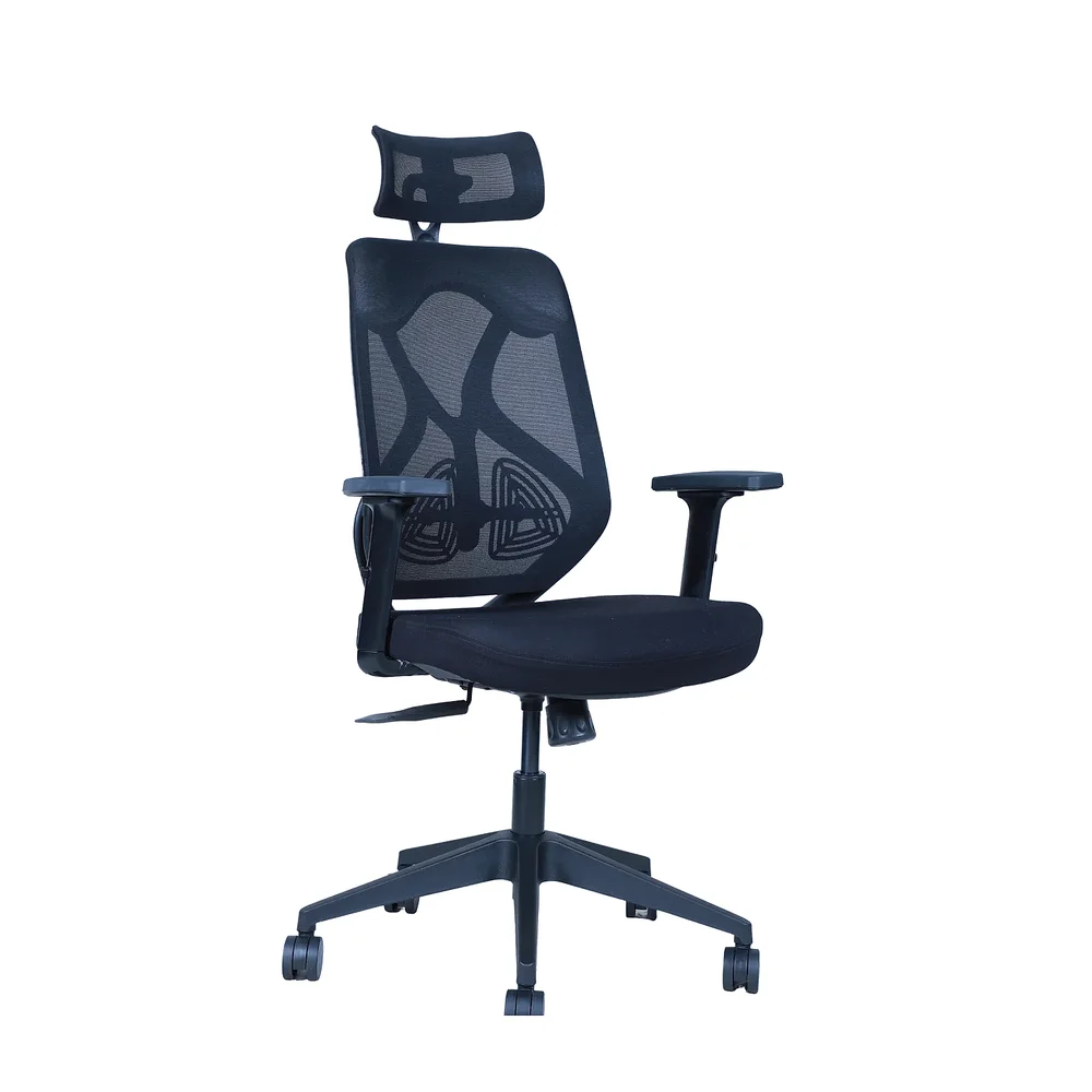 Black Mesh Mid Back Executive Chair with Adjustable Arms - Furniture & Interiors by IAFA Furniture Pvt. Ltd.